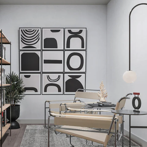 Illuminate Your Space with an Ink Pattern Glass Floor Lamp
