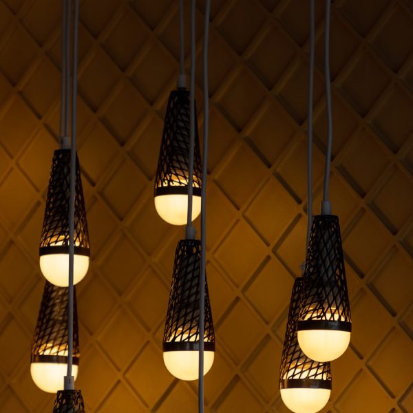 Rustic Elegance: Leather Knot Woven Ceiling Lamp