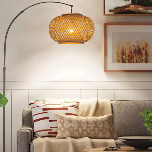 Enhance Your Living Room with a Woven Floor Lamp
