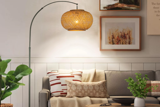 Enhance Your Living Room with a Woven Floor Lamp
