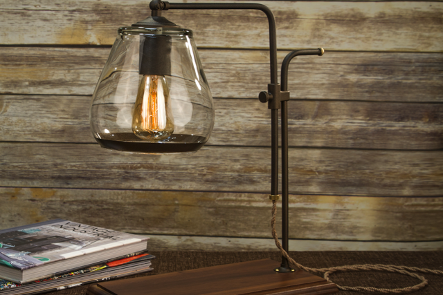 Industrial Wrought Iron Glass Table Lamp: A Stylish Addition to Any Room