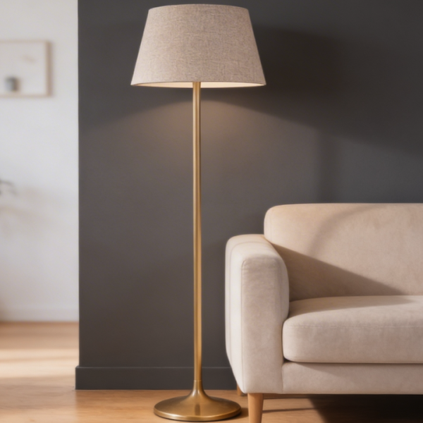 Cozy Bedroom Lighting: Fabric Shade Floor Lamp