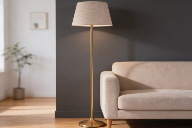 Cozy Bedroom Lighting: Fabric Shade Floor Lamp
