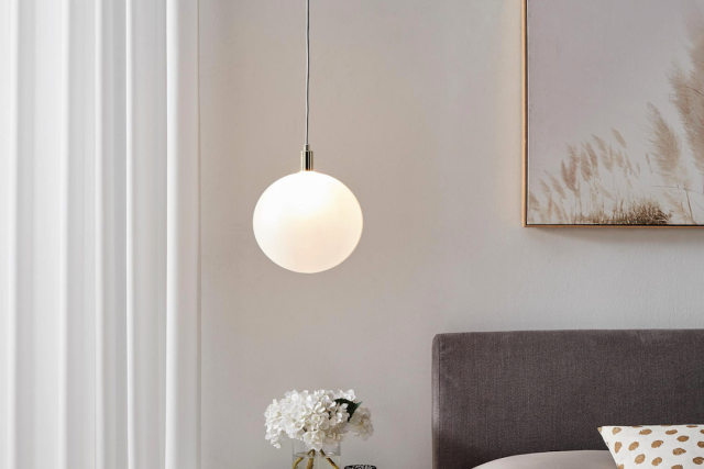Modern Bedroom Lighting: Frosted Glass Sphere Pendant Lamp
